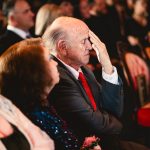 the father of the bride looks emotional and puts his hand to his face