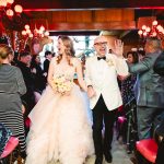 the couple walks back down the aisle after they are married!