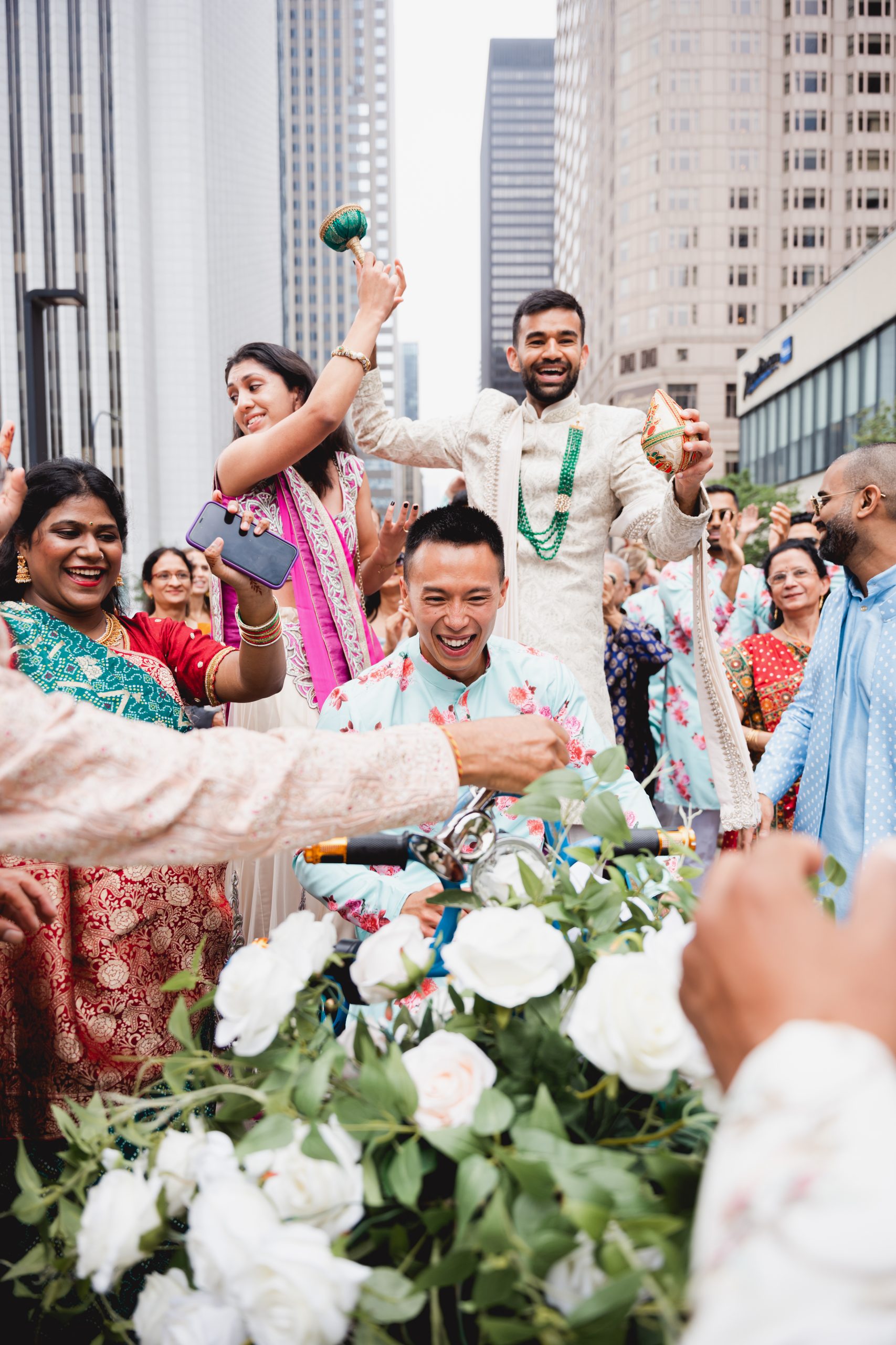 groom on a rickshaw in los angeles